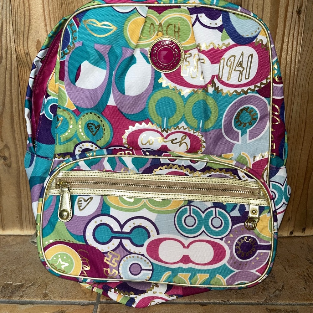 Colorful Coach Backpack ❤️🧡💛💚🩵💜